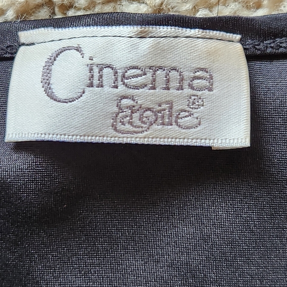 VTG Cinema Exoile Satin beaded V-Neck camisole Size Large Color black - Picture 5 of 7